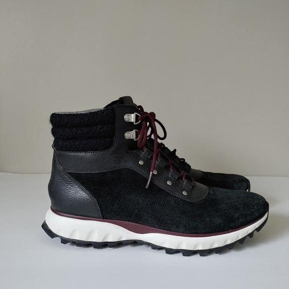 Cole Haan Zerogrand Xc Hiker Boots Size 10 Black Suede - Picture 7 of 15
